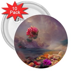 Floral Blossoms  3  Buttons (10 Pack)  by Internationalstore