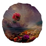 Floral Blossoms  Large 18  Premium Round Cushions Front