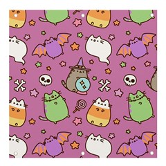 Pusheen Cat Banner And Sign 4  X 4  by Pakjumat