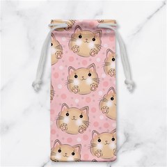 Cat Pattern Pink Cartoon Jewelry Bag by Pakjumat