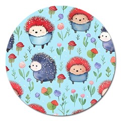 Hedgehogs Animal Magnet 5  (round) by Pakjumat