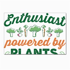 Calligraphy T- Shirt Calligraphy Enthusiast Powered By Plants Vegan T- Shirt Postcard 4 x 6  (pkg Of 10) by EnriqueJohnson