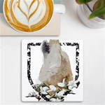 White Wolf T- Shirtwhite Wolf Howling T- Shirt UV Print Square Tile Coaster  Front