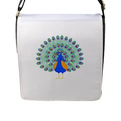 Peacock T-shirtwhite Look Calm Peacock 28 T-shirt (1) Flap Closure Messenger Bag (l) by EnriqueJohnson