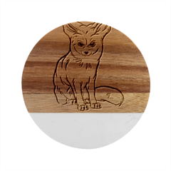 Fennec Fox T- Shirt Fennec Fox Is My Spirit Animal T- Shirt Marble Wood Coaster (round) by ZUXUMI