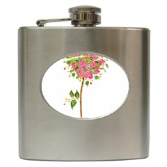 Flowers Art T- Shirtflowers T- Shirt (2) Hip Flask (6 Oz) by ZUXUMI