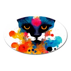 Abstract Cat  Shirt Abstract Cat  16 Oval Magnet by EnriqueJohnson