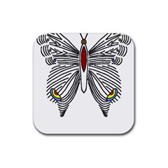 Butterfly Art T- Shirtbutterfly T- Shirt (1) Rubber Coaster (square) by JamesGoode