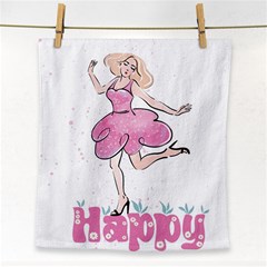 Happy Girl Face Towel by SychEva