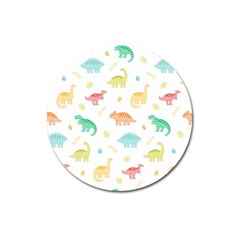 Animals Dinosaurs T-rex Pattern Magnet 3  (round) by Pakjumat