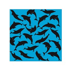 Dolphin Silhouette Pattern Square Satin Scarf (30  X 30 ) by Pakjumat