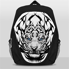 White And Black Tiger Backpack Bag by Sarkoni