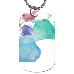 Colourful Pattern T- Shirt Colourful Watercolor Rainbow Bubbles T- Shirt Dog Tag (one Side) by EnriqueJohnson