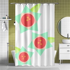 Flowers T- Shirt Modern Geometric Flowers T- Shirt Shower Curtain 48  X 72  (small)  by EnriqueJohnson