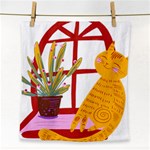 Cat Pet Ginger Art Animal Cartoon Face Towel Front