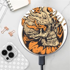 Human Skull  Skull Art Skeleton Illustration Wireless Fast Charger(white) by uniart180623