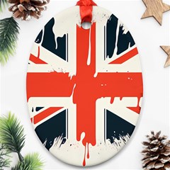 Union Jack England Uk United Kingdom London Ornament (oval) by uniart180623