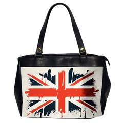 Union Jack England Uk United Kingdom London Oversize Office Handbag (2 Sides) by uniart180623