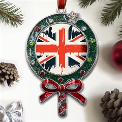 Union Jack England Uk United Kingdom London Metal X mas Lollipop With Crystal Ornament by uniart180623