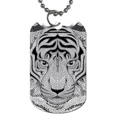 Tiger Head Dog Tag (one Side) by Ket1n9