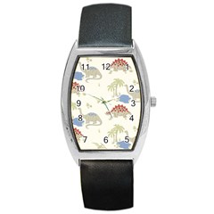 Dinosaur Art Pattern Barrel Style Metal Watch by Ket1n9