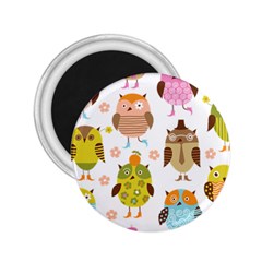 Cute Owls Pattern 2 25  Magnets by Ket1n9