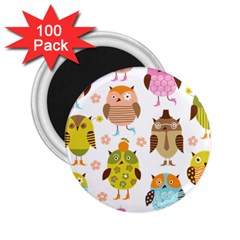 Cute Owls Pattern 2 25  Magnets (100 Pack)  by Ket1n9