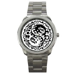 Ying Yang Tattoo Sport Metal Watch by Ket1n9