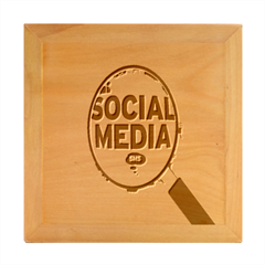 Social Media Computer Internet Typography Text Poster Wood Photo Frame Cube by Ket1n9