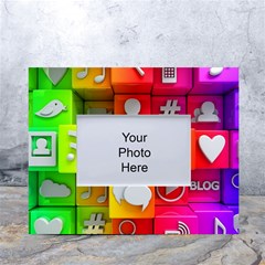 Colorful 3d Social Media White Tabletop Photo Frame 4 x6  by Ket1n9