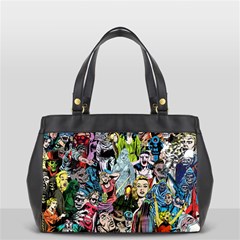 Vintage Horror Collage Pattern Oversize Office Handbag (2 Sides) by Ket1n9