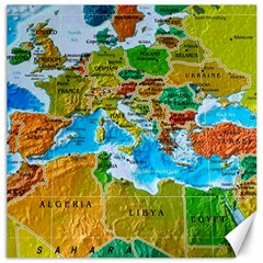 World Map Canvas 12  X 12  by Ket1n9