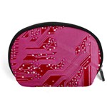 Pink Circuit Pattern Accessory Pouch (Large) Front