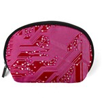 Pink Circuit Pattern Accessory Pouch (Large) Back