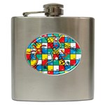 Snakes And Ladders Hip Flask (6 oz) Front