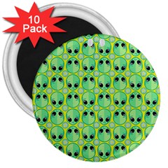 Alien Pattern- 3  Magnets (10 Pack)  by Ket1n9