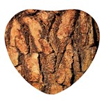 Bark Texture Wood Large Rough Red Wood Outside California Heart Glass Fridge Magnet (4 pack) Front