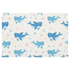 Seamless-pattern-with-cute-sharks-hearts Banner And Sign 6  X 4  by Ket1n9