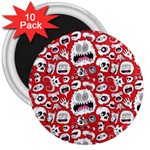 Another Monster Pattern 3  Magnets (10 pack)  Front