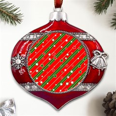 Christmas-paper-star-texture     - Metal Snowflake And Bell Red Ornament by Grandong