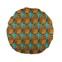 Owl-stars-pattern-background Standard 15  Premium Round Cushions by Grandong