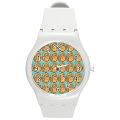 Owl Bird Round Plastic Sport Watch (m) by Grandong