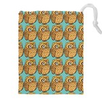 Owl-pattern-background Drawstring Pouch (4XL) Front