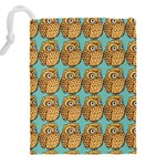 Owl-pattern-background Drawstring Pouch (4XL) Back