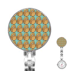 Owl Bird Pattern Stainless Steel Nurses Watch by Grandong