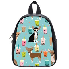 Chihuahua Bubble Kawaii Boba Tea Cute Dog School Bag (small) by Grandong