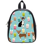 Chihuahua Bubble Kawaii Boba Tea Cute Dog School Bag (Small) Front