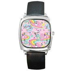 Bears Kawaii Pattern Square Metal Watch by Grandong