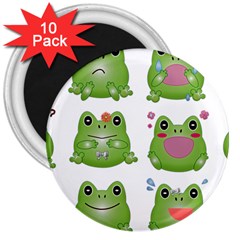 Kawaii-frog-rainy-season-japanese 3  Magnets (10 Pack)  by Grandong