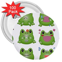 Kawaii-frog-rainy-season-japanese 3  Buttons (100 Pack)  by Grandong